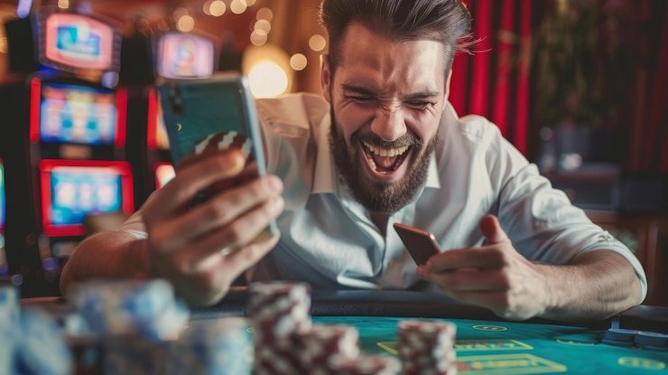 Pengguna dewasa membaca penawaran dari mobile